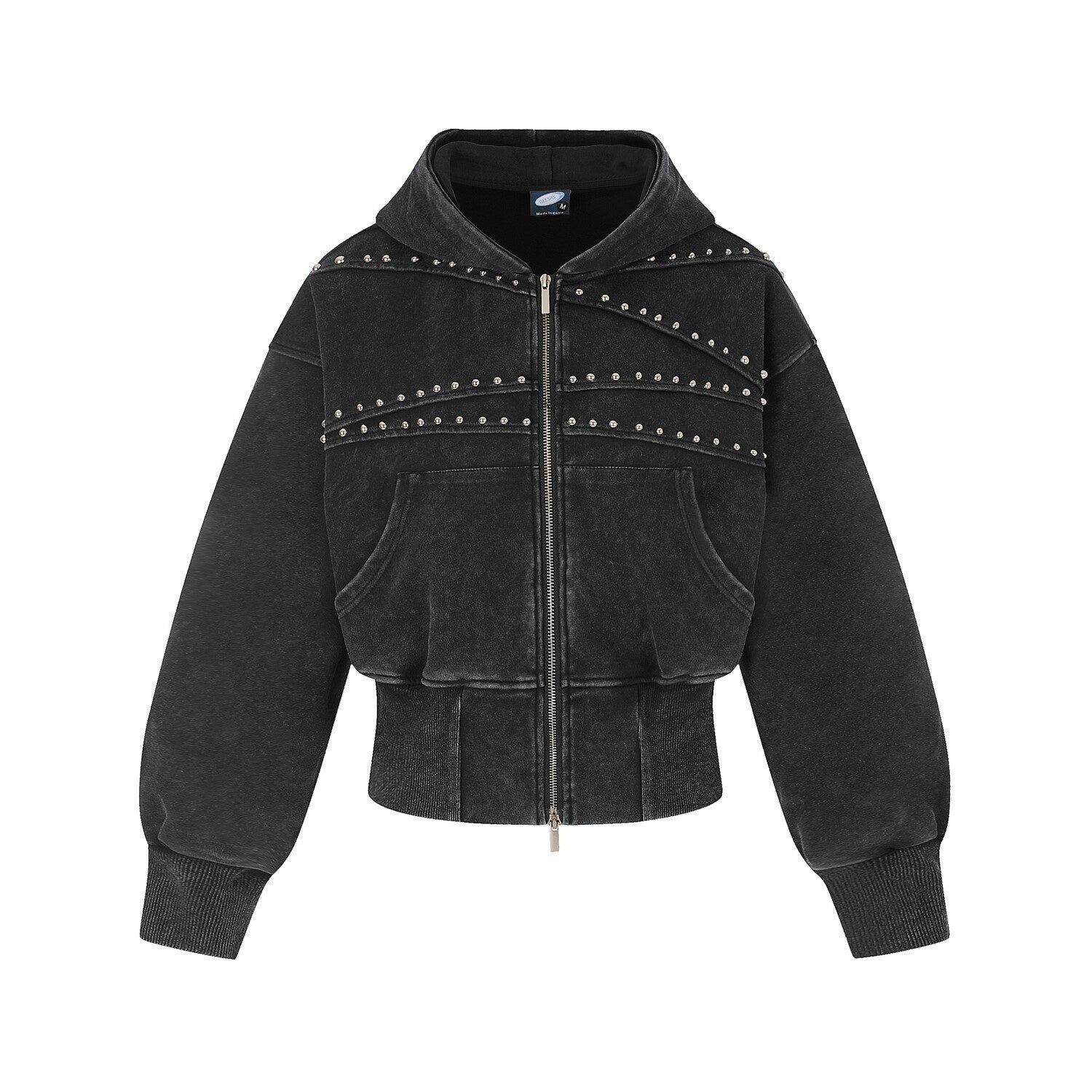 PoopyLii_Punk_Studded_Distressed_Waist_Cinched_Women's_Zip-up_Hoodies_1070556363543_MISSTT