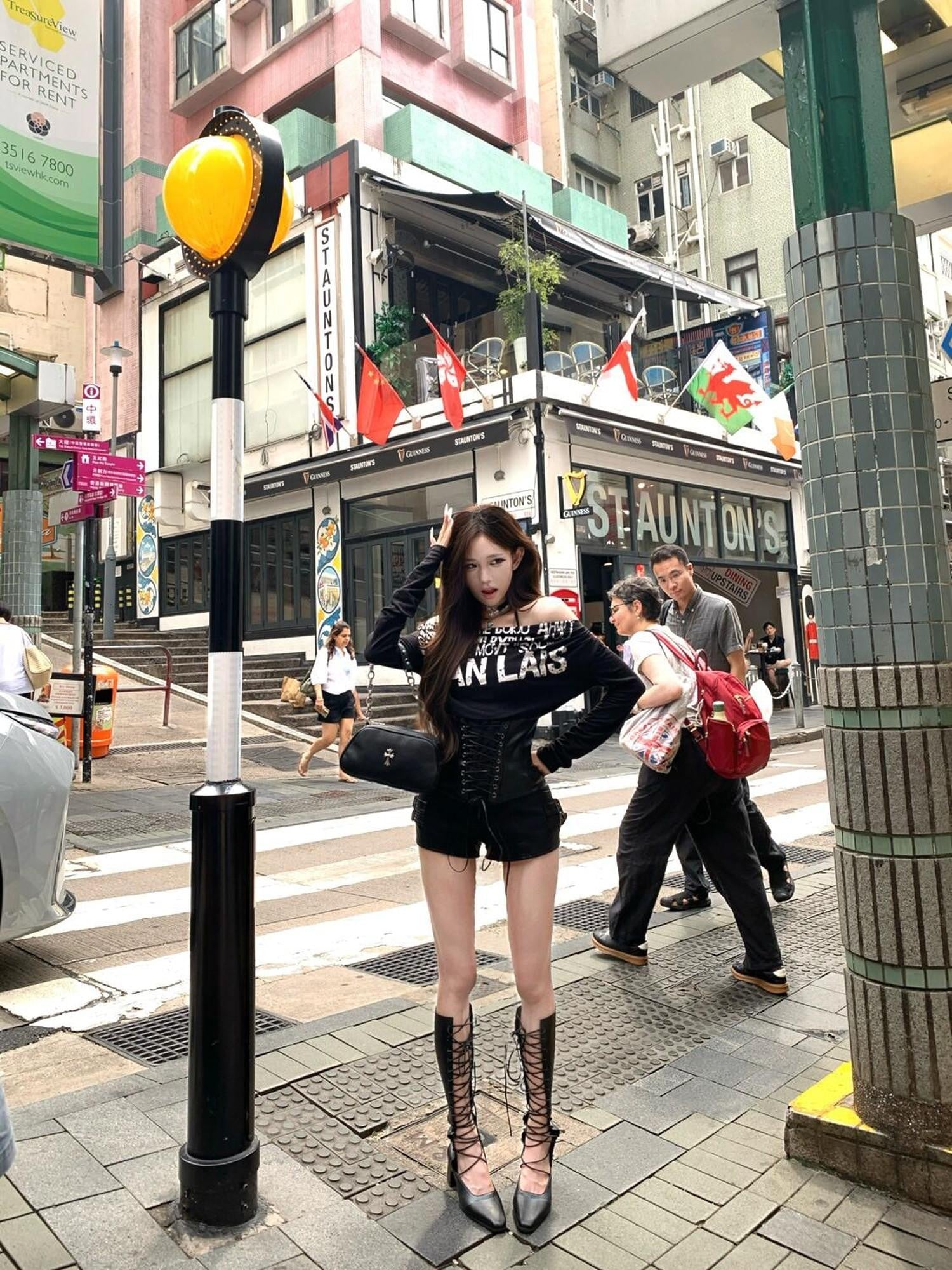 PoopyLii Retro Silver Foil Letter Low Waist Sexy Women's Leather Shorts