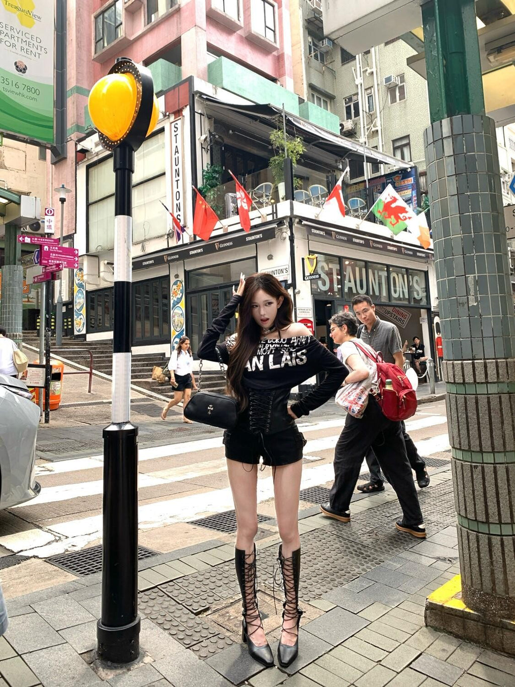 PoopyLii Retro Silver Foil Letter Low Waist Sexy Women's Leather Shorts