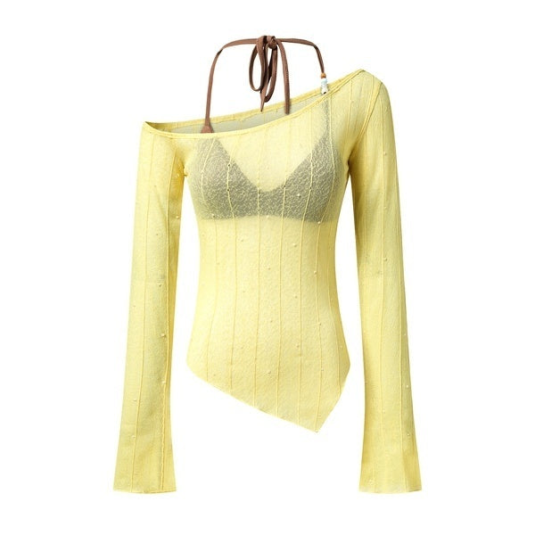 PoopyLii_Slanted_Shoulder_Halter_Knit_Slim_Fit_Women's_Cotton_Long_Sleeve_T-shirts_1058048192895_MISSTT