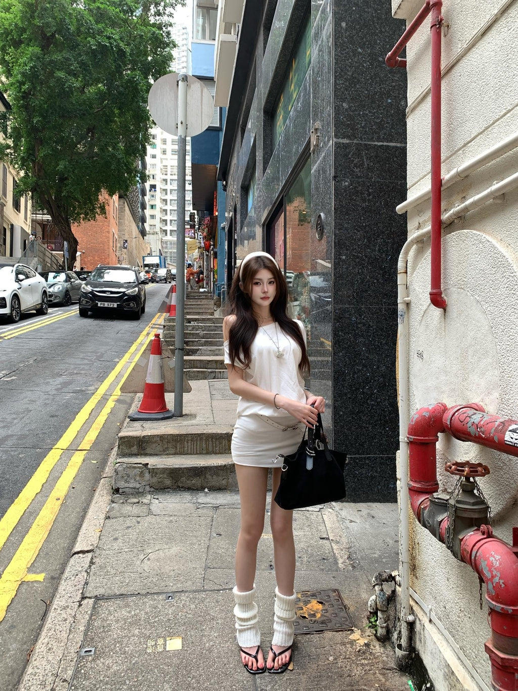 PoopyLii Slimming Fitted Waist Cotton Women's Off-shoulder Mini Dresses