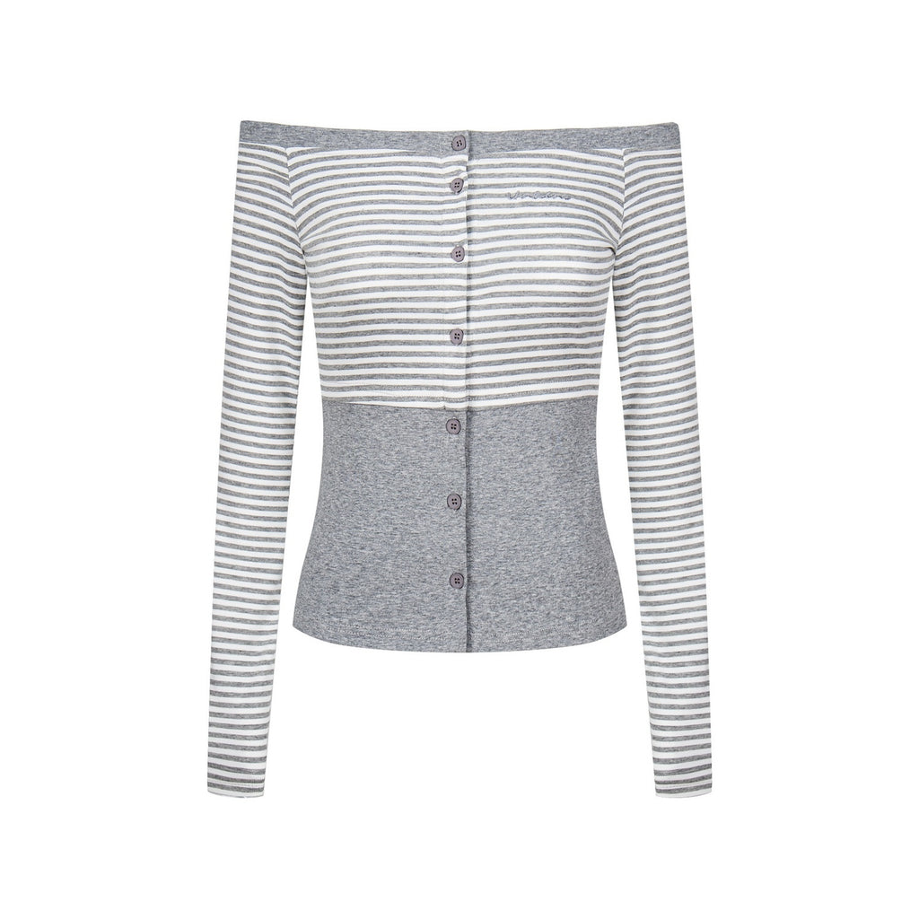 PoopyLii_Striped_Color_Block_Off_Shoulder_Long_Sleeve_Women's_Cotton_Blends_Casual_Top_&_Pants_Sets_977810372815_MISSTT