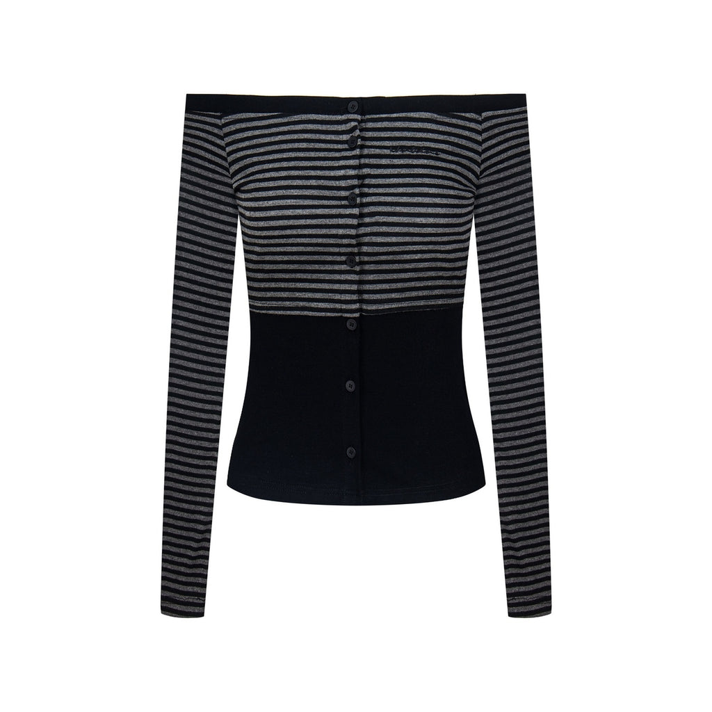 PoopyLii_Striped_Color_Block_Off_Shoulder_Long_Sleeve_Women's_Cotton_Blends_Casual_Top_&_Pants_Sets_977810372815_MISSTT