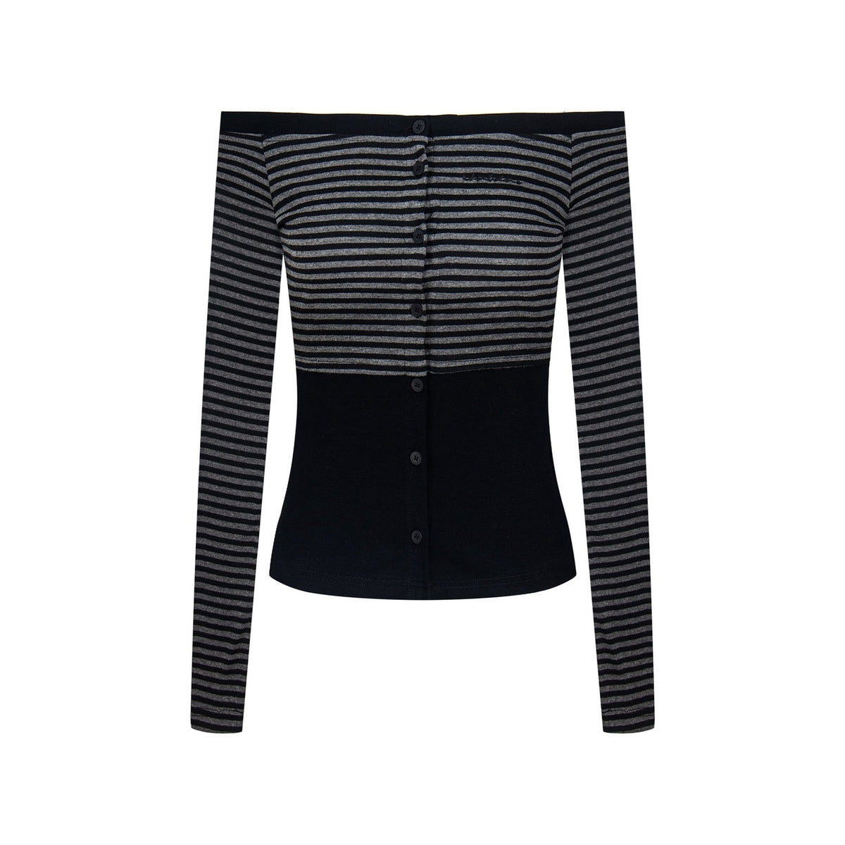 PoopyLii_Striped_Color_Block_Off_Shoulder_Long_Sleeve_Women's_Cotton_Blends_Casual_Top_&_Pants_Sets_977810372815_MISSTT