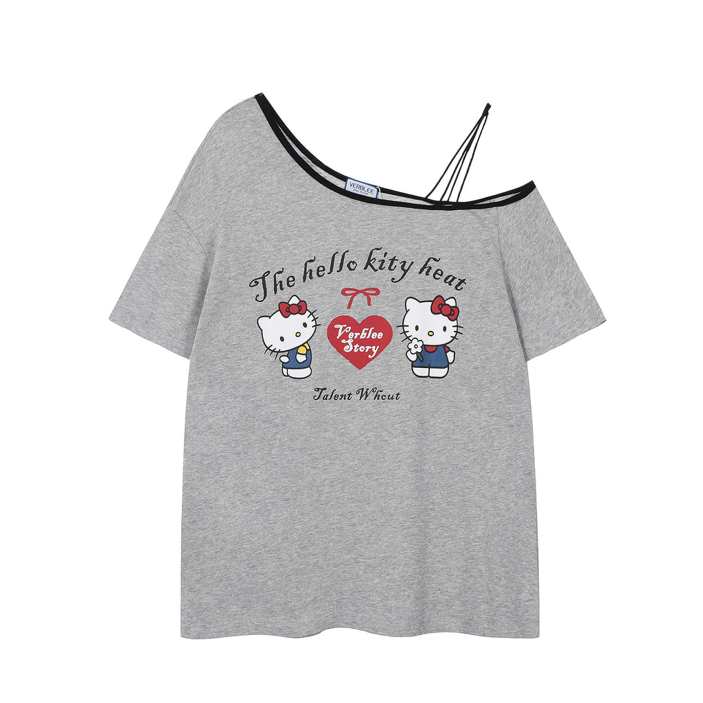 PoopyLii_Striped_Letter_Print_Asymmetric_Shoulder_Loose_Fit_Women's_Off-shoulder_T-shirts_903306377911_MISSTT
