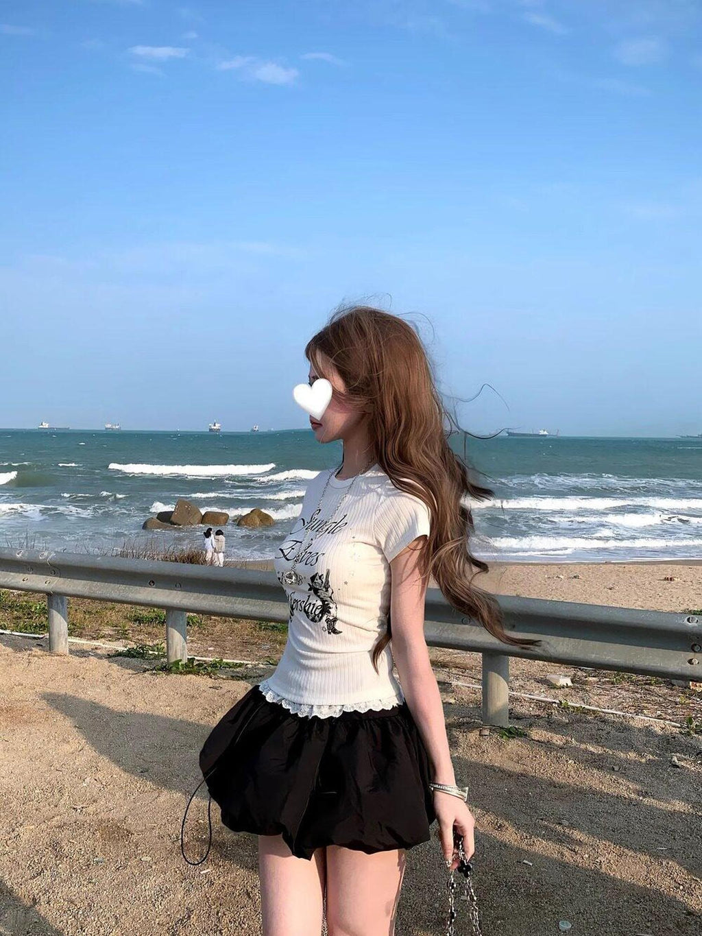 PoopyLii Tulip Hem Puff A Line Slimming Versatile Women's Mini Skirts