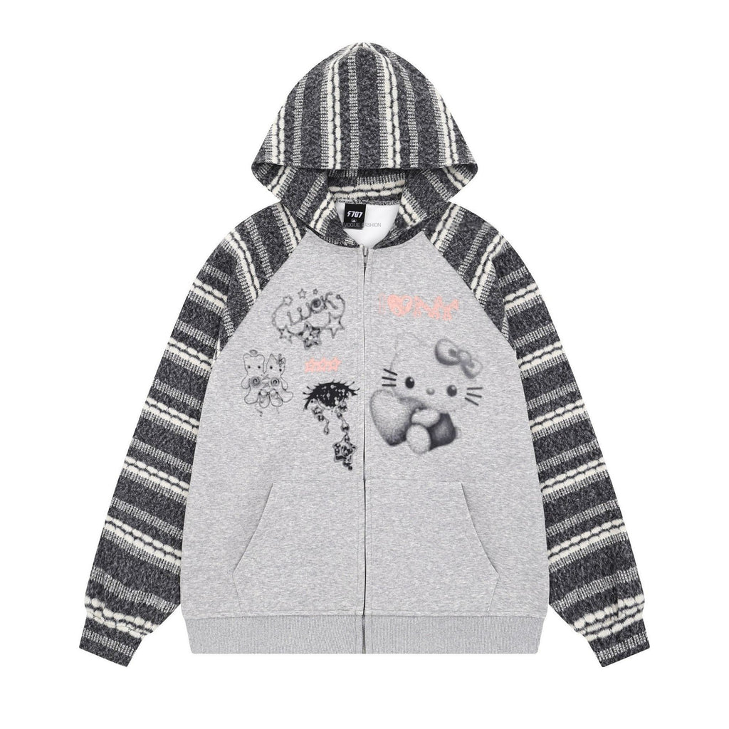 PoopyLii_Vintage_Cartoon_Cat_Print_Loose_Fit_Women's_Cotton_Blend_Zip-up_Hoodies_983575786107_MISSTT