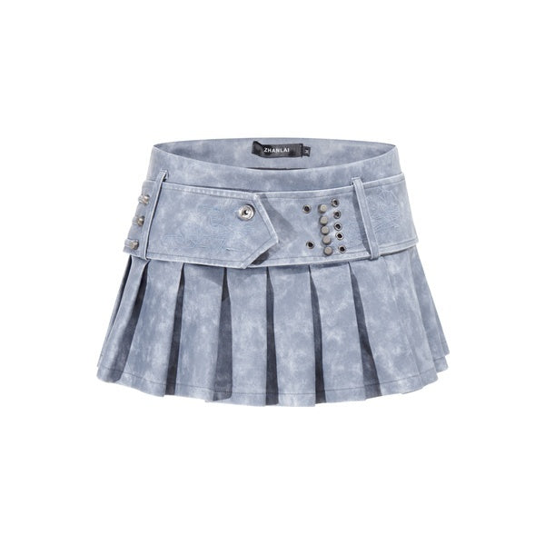 PoopyLii_Vintage_Embroidered_Low_Waist_Women's_Pu_Leather_Pleated_Skirts_985207401316_MISSTT