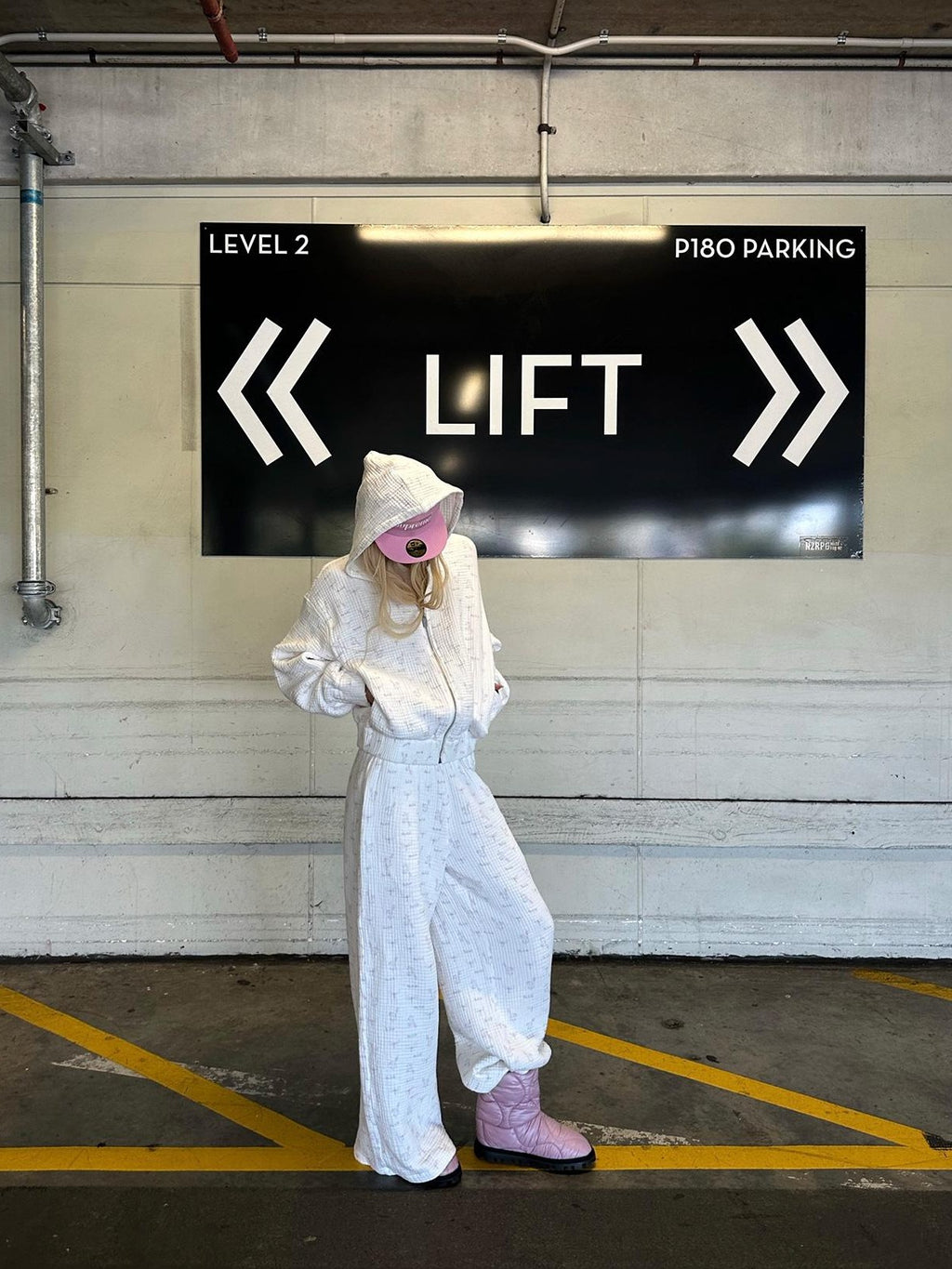 Rase le sol Allover Print Hooded Loose Fit Cotton Women's Tracksuit Sets
