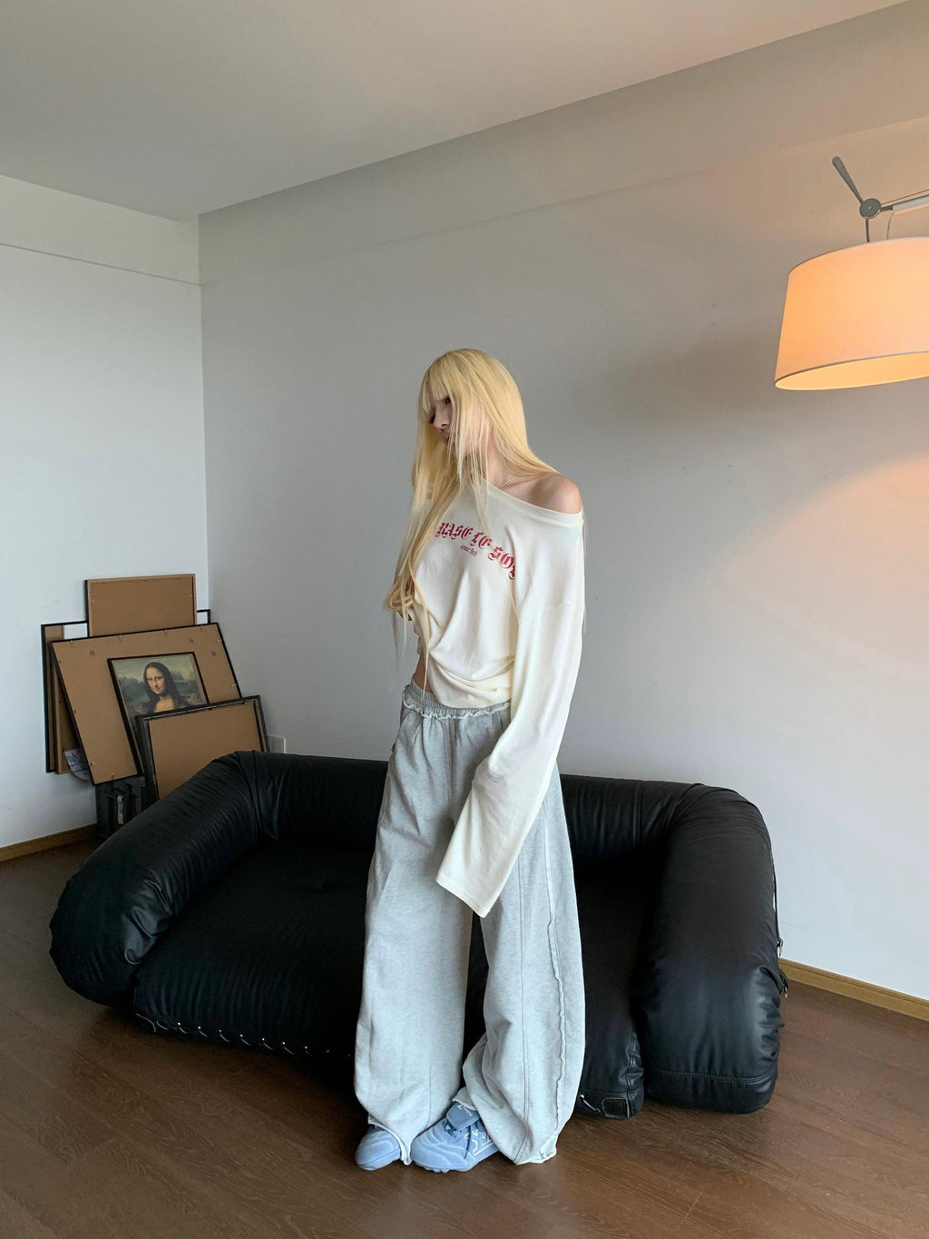 Rase le sol American Lounge Relaxed Long Sleeve Women's Casual Top & Shorts Sets