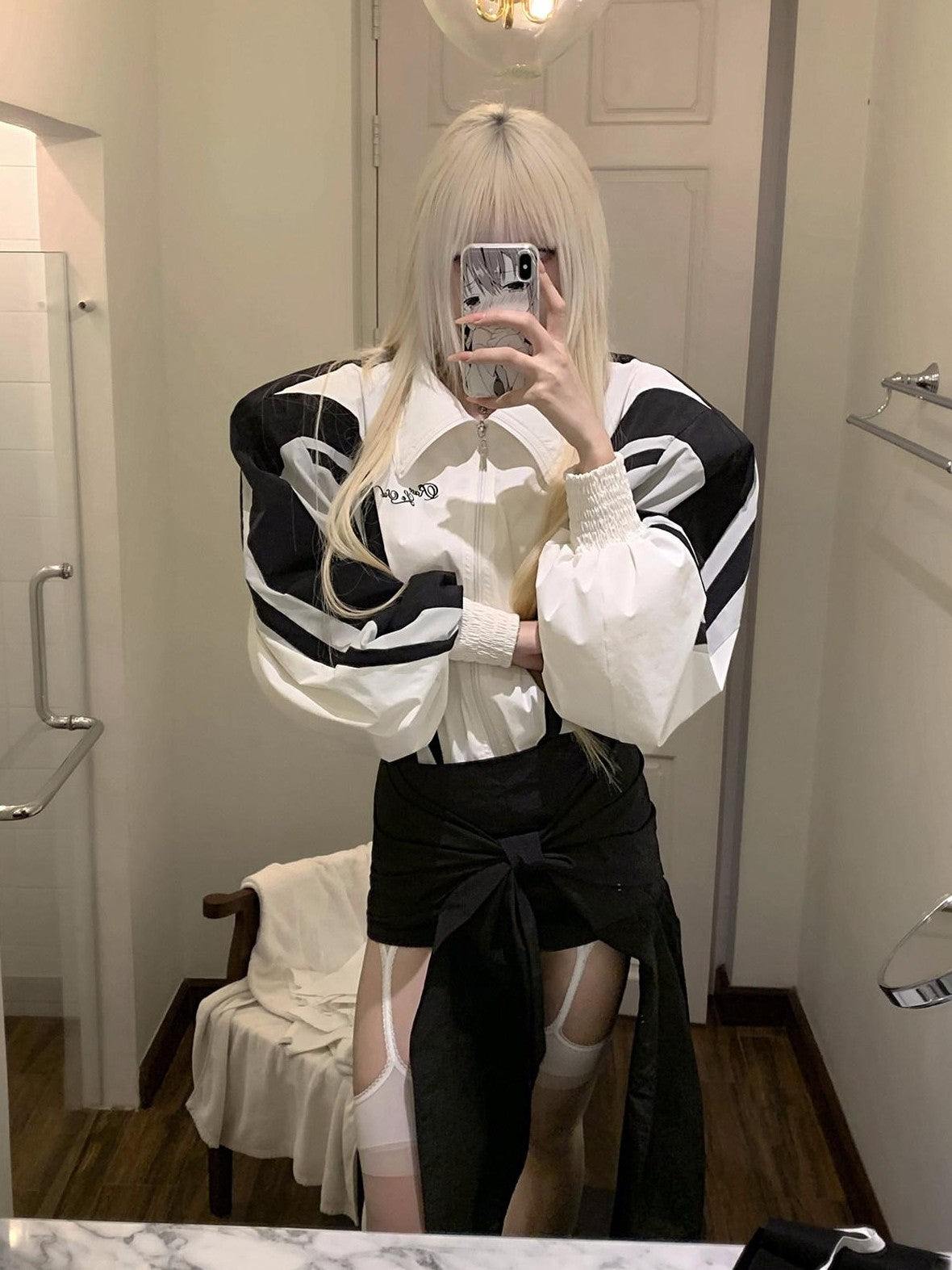 Rase le sol American School Uniform Loose Oversized Silhouette Women's Casual Jackets