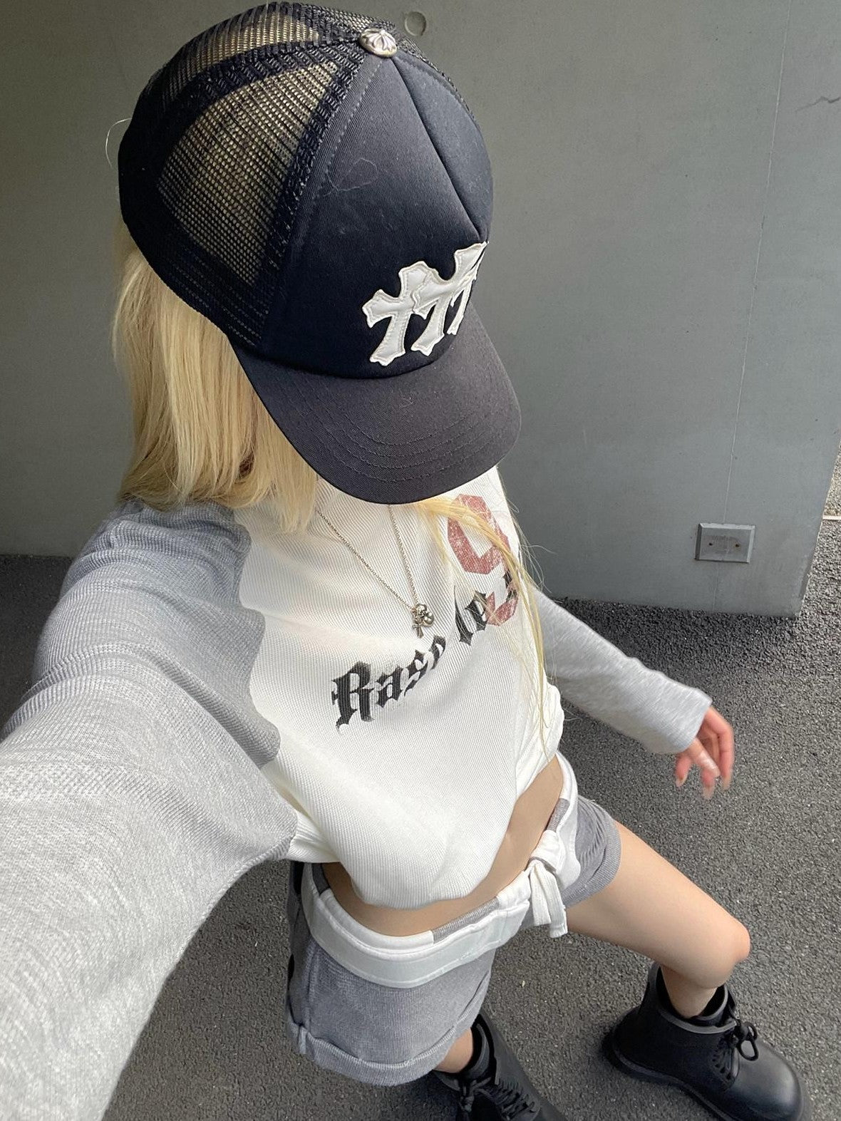 Rase le sol American Vintage Waffle Raglan Women's Knit Long Sleeve T-shirts