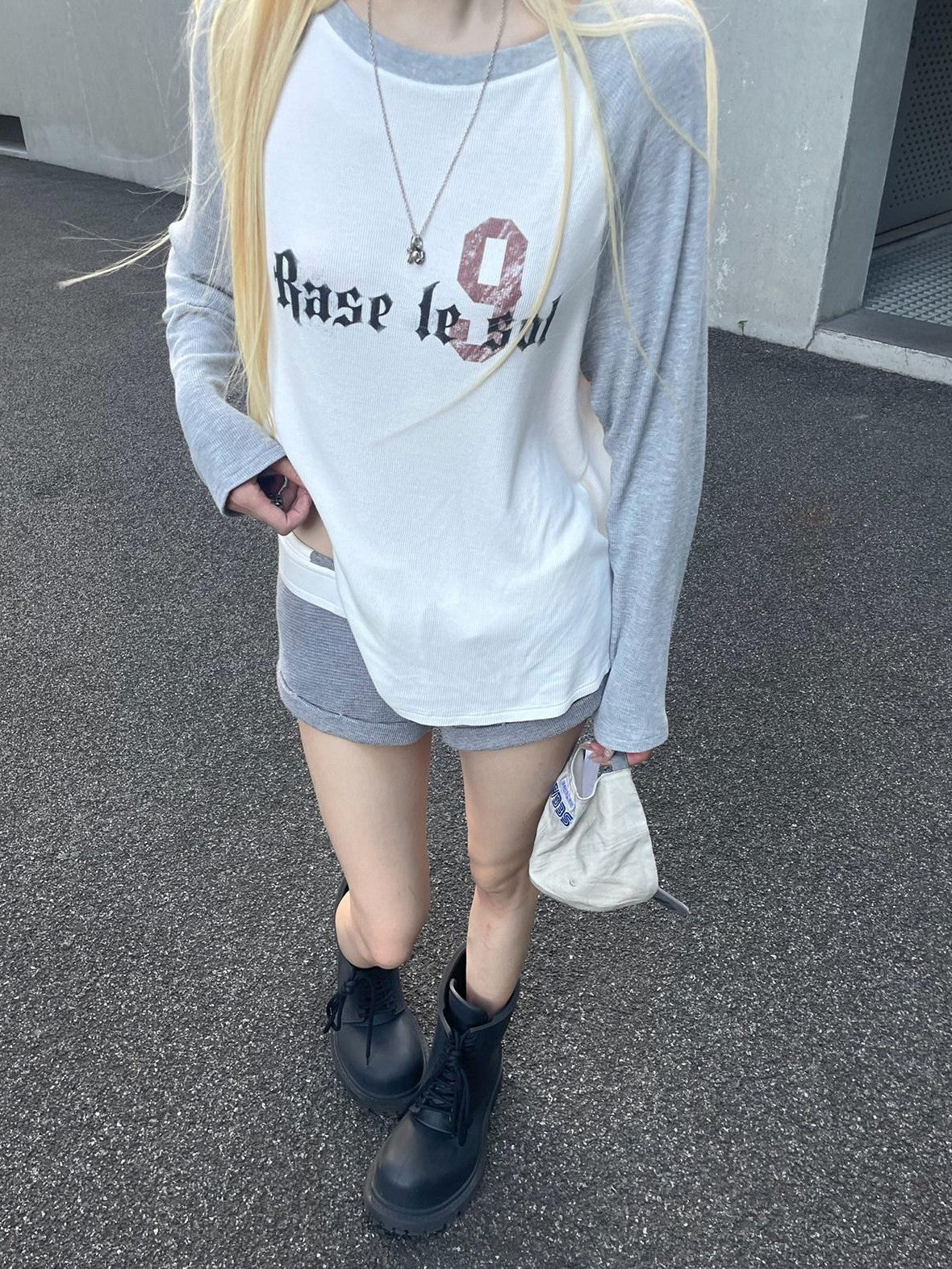 Rase le sol American Vintage Waffle Raglan Women's Knit Long Sleeve T-shirts