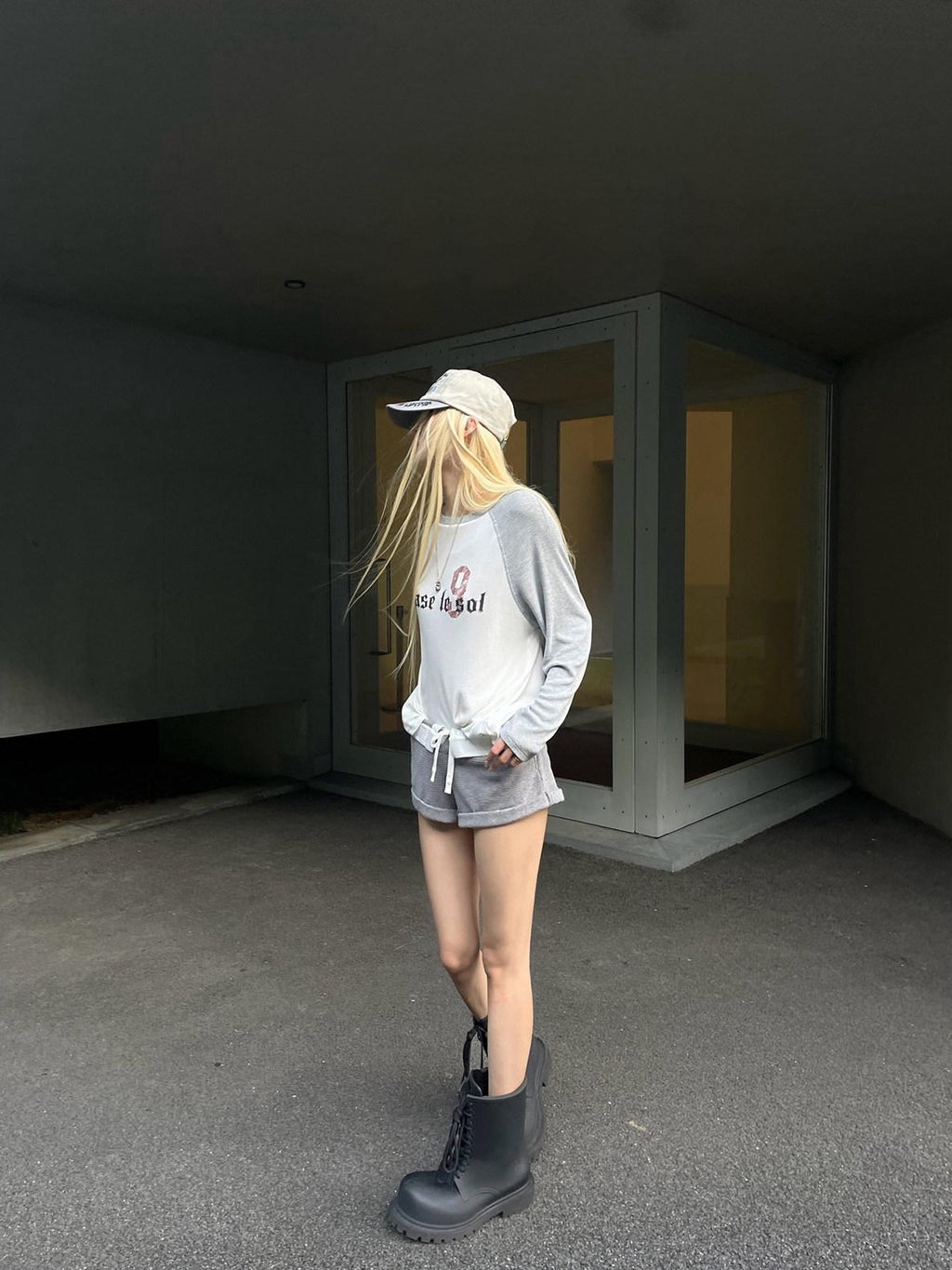 Rase le sol American Vintage Waffle Raglan Women's Knit Long Sleeve T-shirts