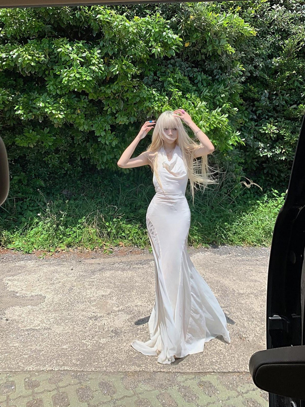 Rase le sol Beachy Crisscross Open Back Sleeveless Women's Halter Maxi Dresses