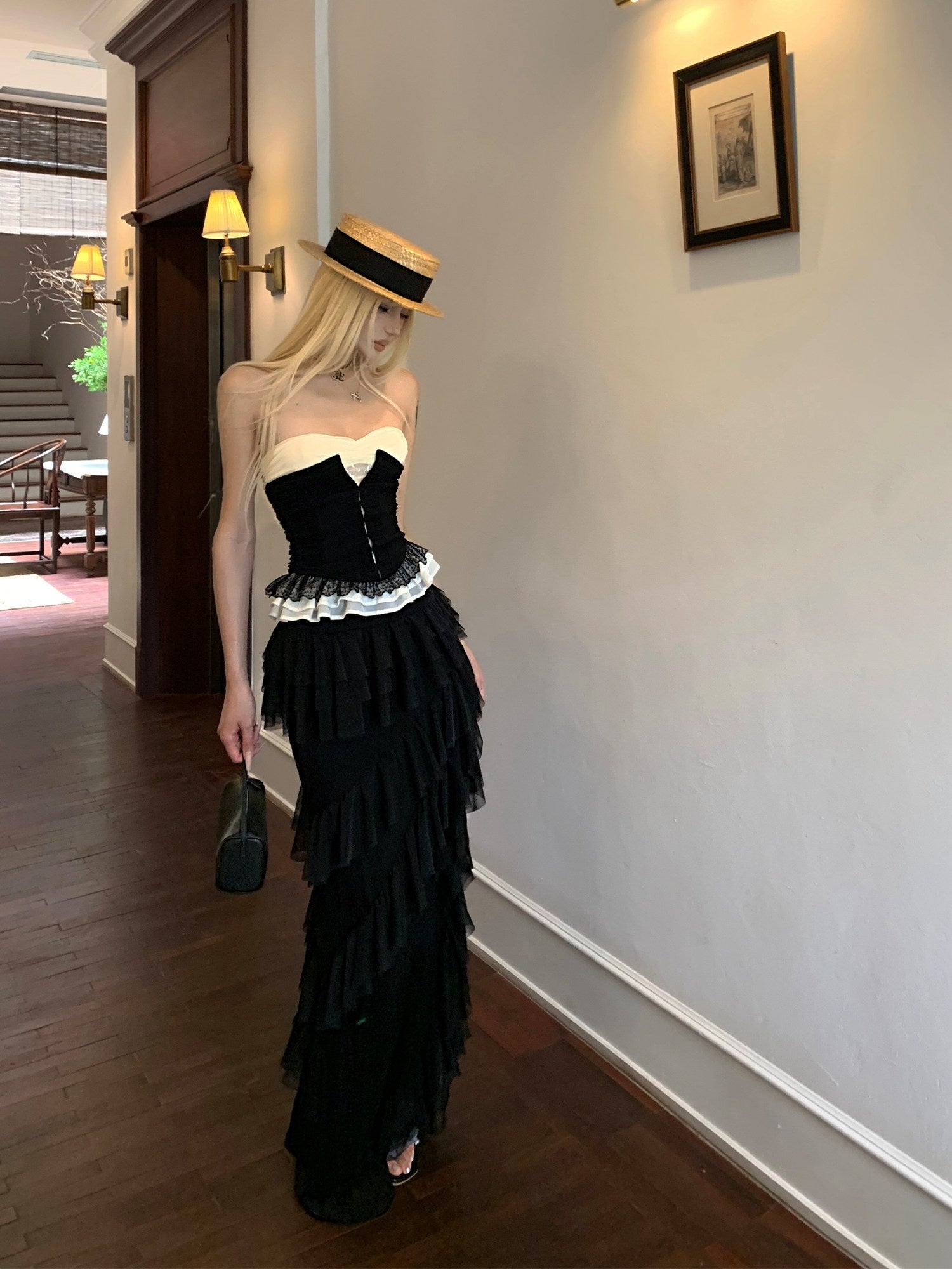Rase_le_sol_Black_Asymmetrical_Long_Voluminous_Puff_Cake_Ruffle_Women's_Tiered_Skirts_922085343178_MISSTT