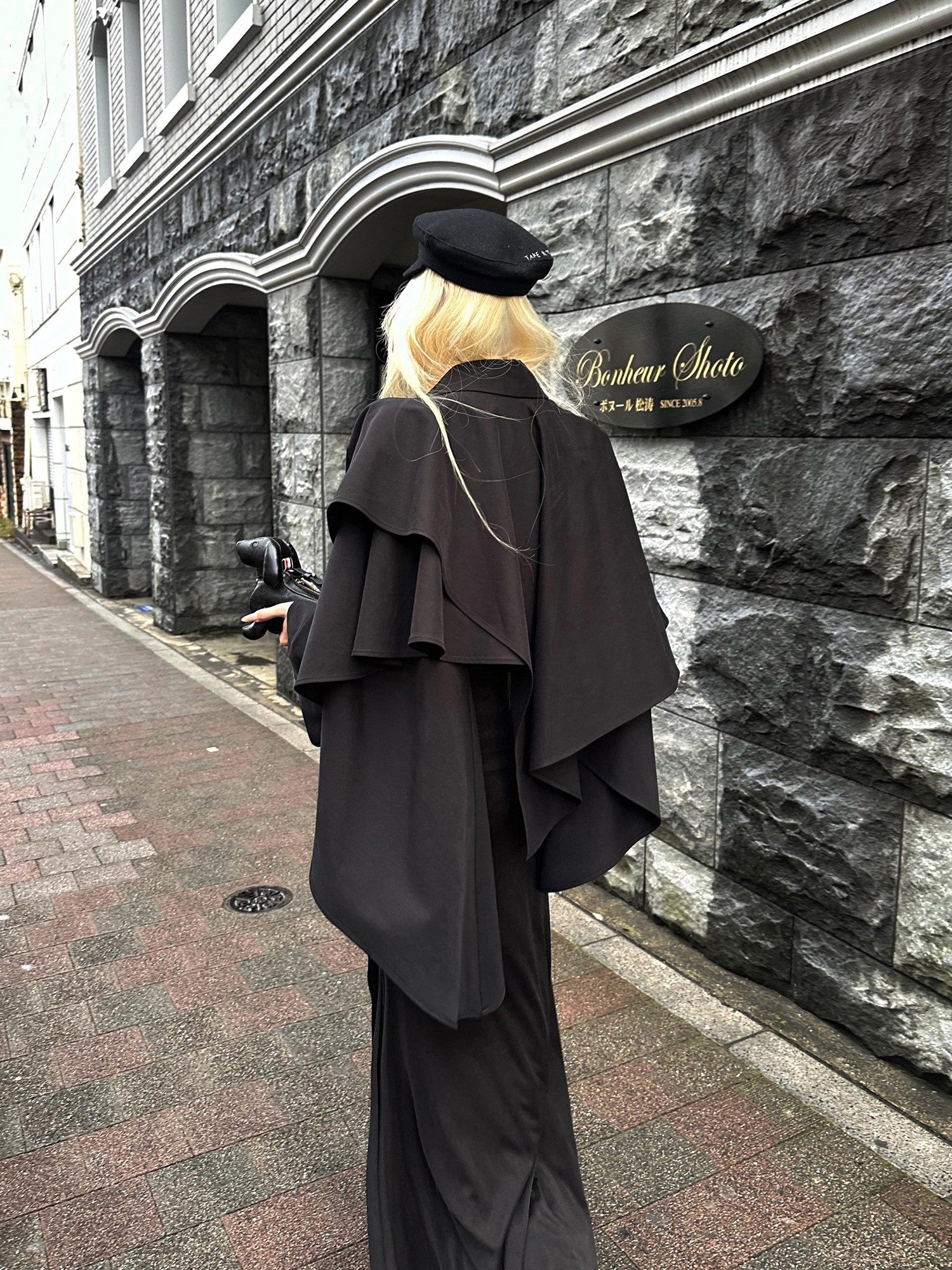 Rase le sol Black Cape Overlay Boned Bustier Women's Strapless Maxi Dresses