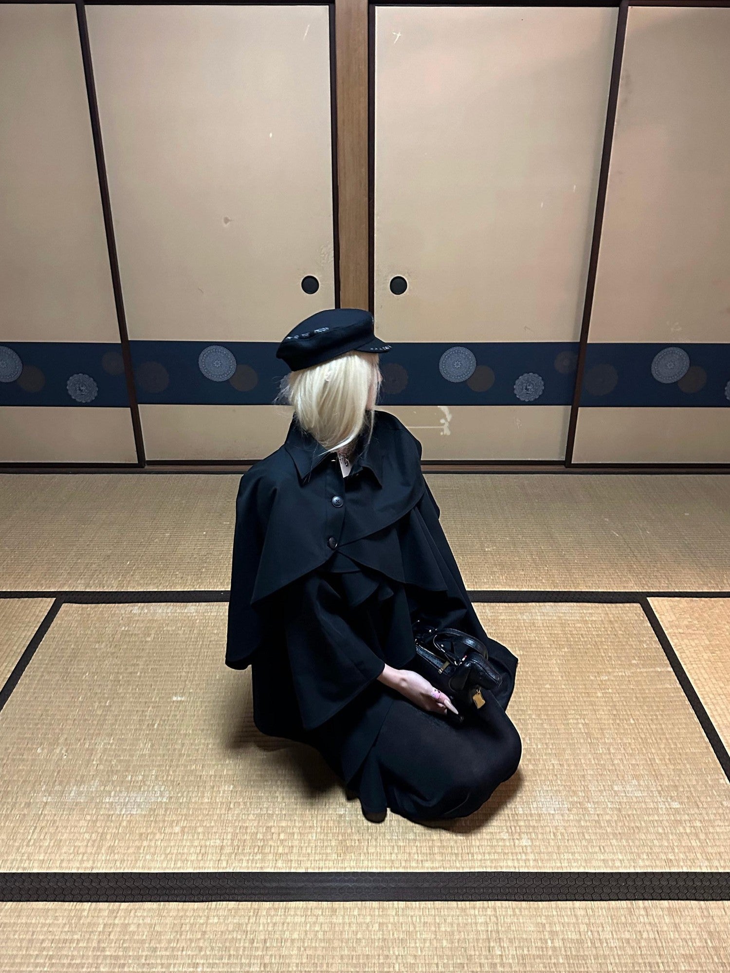 Rase le sol Black Cape Overlay Boned Bustier Women's Strapless Maxi Dresses