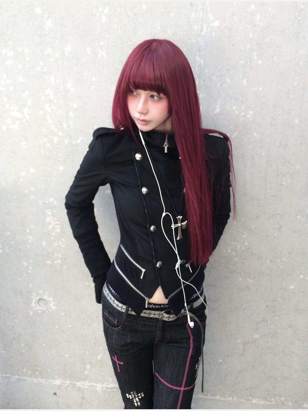 Rase le sol Black Double Breasted Slim Fit Wool Blend Women's Cropped Jackets