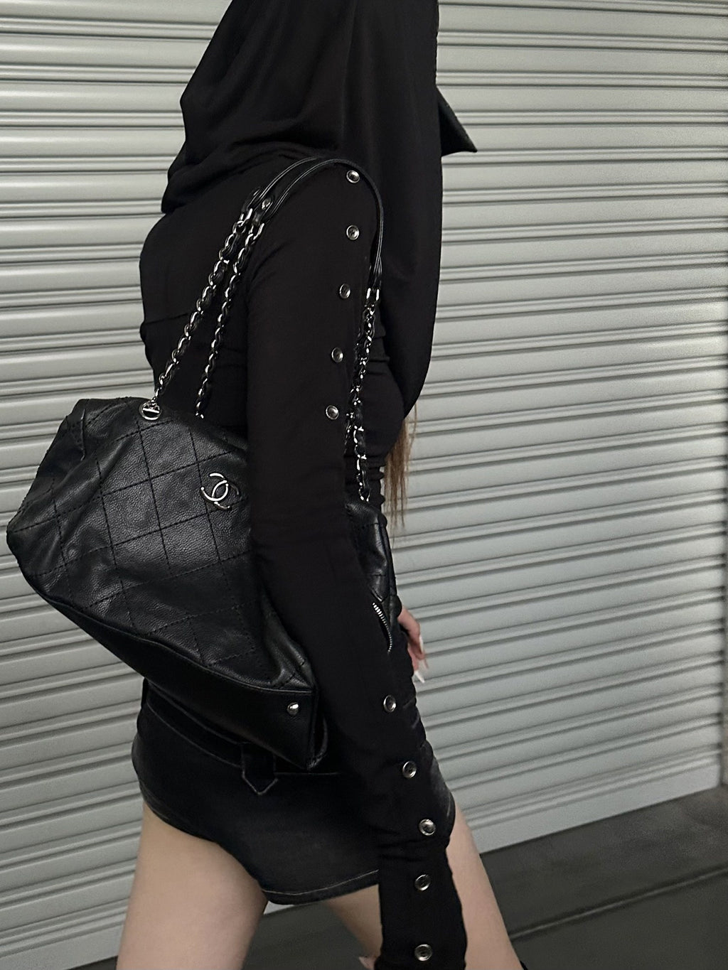 Rase_le_sol_Black_Draped_Hooded_Slim_Fit_Women's_Tencel_Wool_Long_Sleeve_T-shirts_1063598863212_MISSTT
