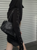 Rase_le_sol_Black_Draped_Hooded_Slim_Fit_Women's_Tencel_Wool_Long_Sleeve_T-shirts_1063598863212_MISSTT