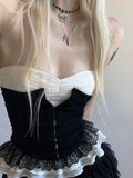 Rase_le_sol_Black_French_Lace_Cinched_Waist_Women's_Strapless_Lace_Tube_Tops_922451630091_MISSTT