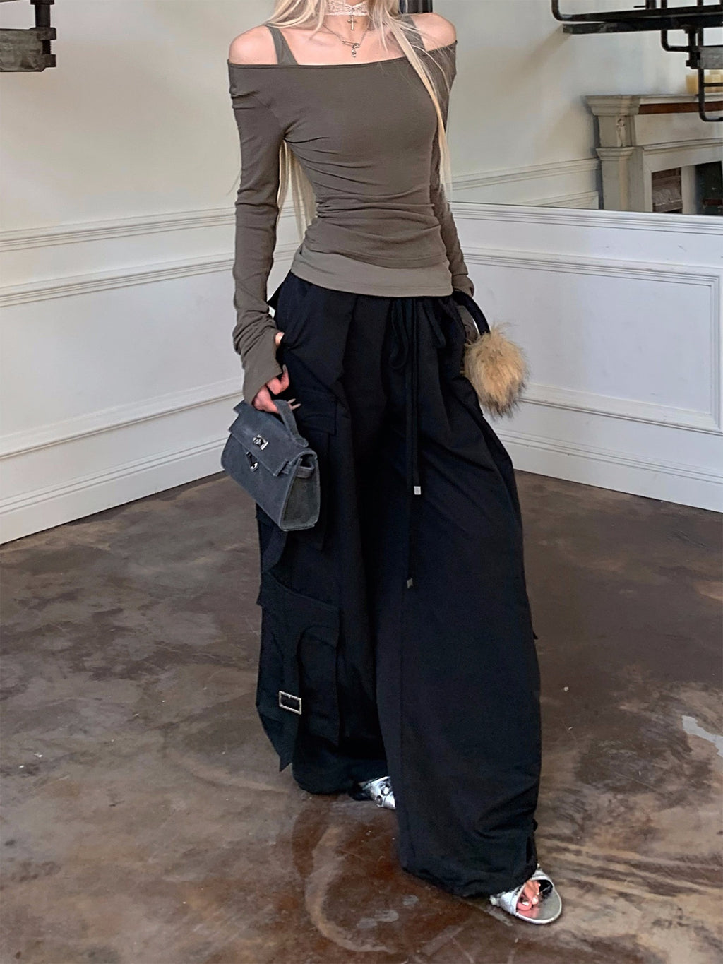 Rase_le_sol_Black_High_Waist_Cargo_Loose_Straight_Women's_Wide-leg_Pants_834134078995_MISSTT