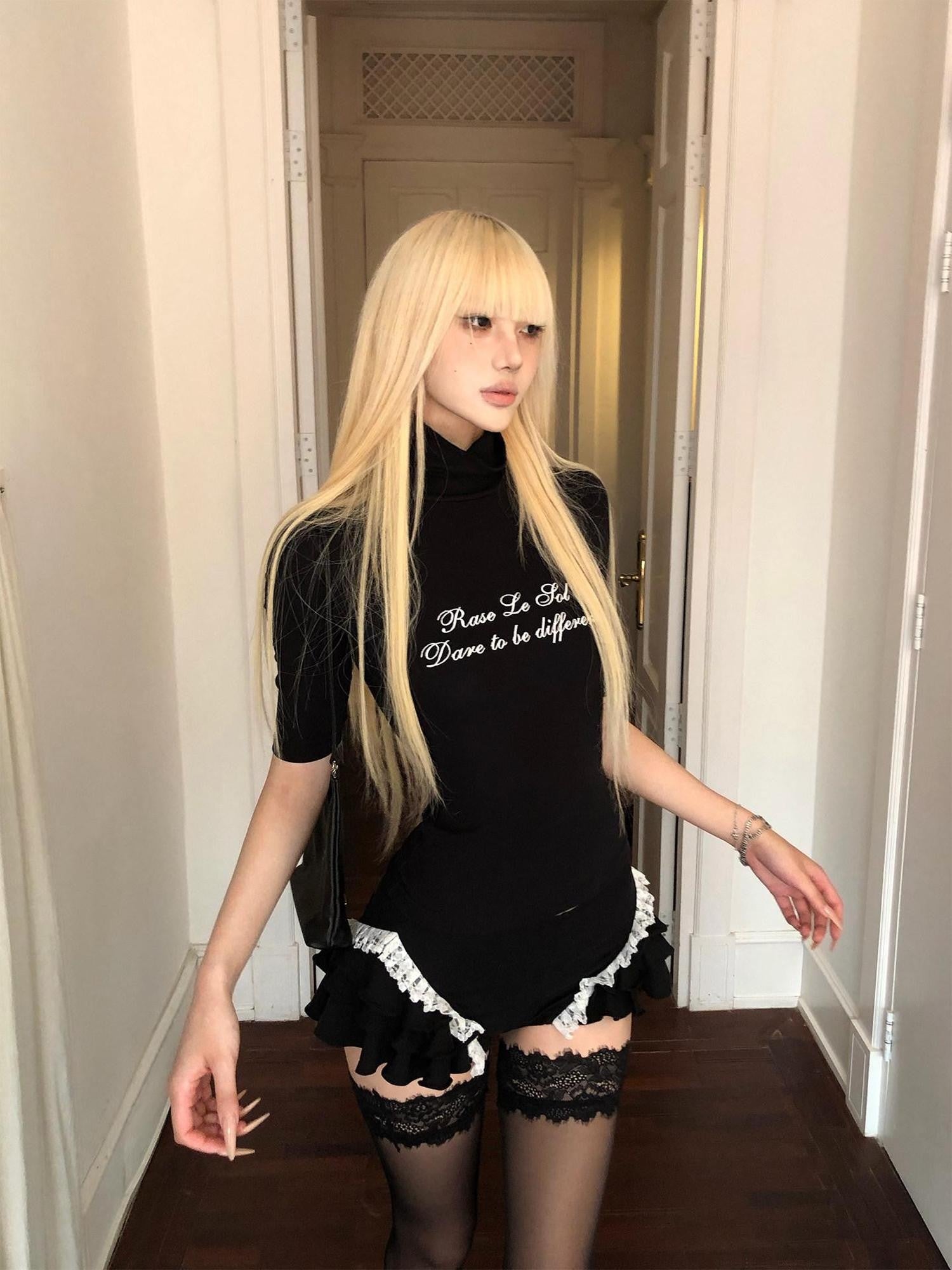Rase le sol Black Lace Trim Low Rise Bodycon Slim Fit Women's Lace Hot Pants