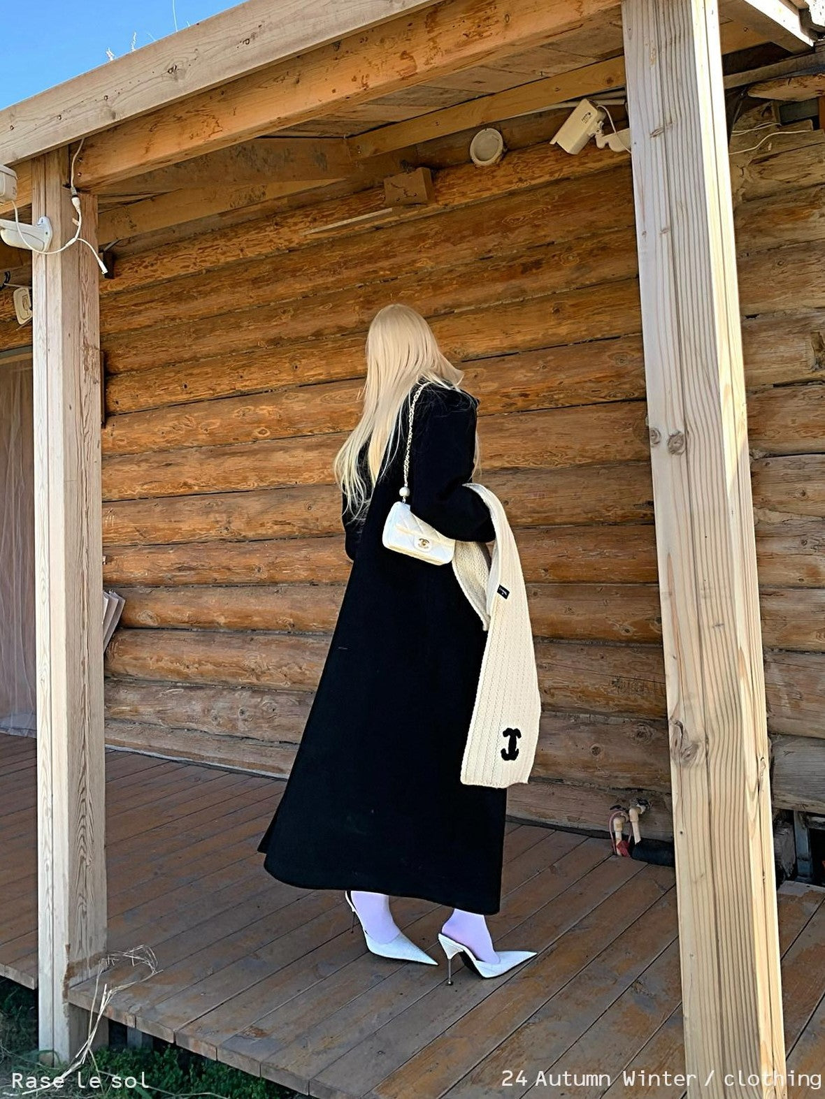 Rase le sol Black Long Woolen Tailored Women's Classic Warm Wool Blend Long Coats