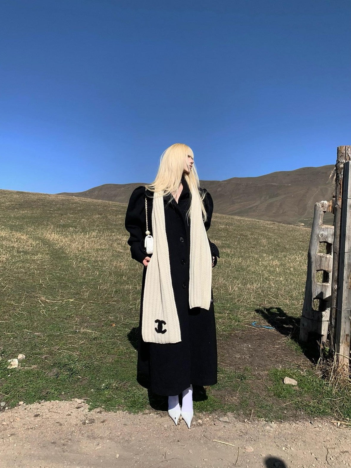 Rase le sol Black Long Woolen Tailored Women's Classic Warm Wool Blend Long Coats