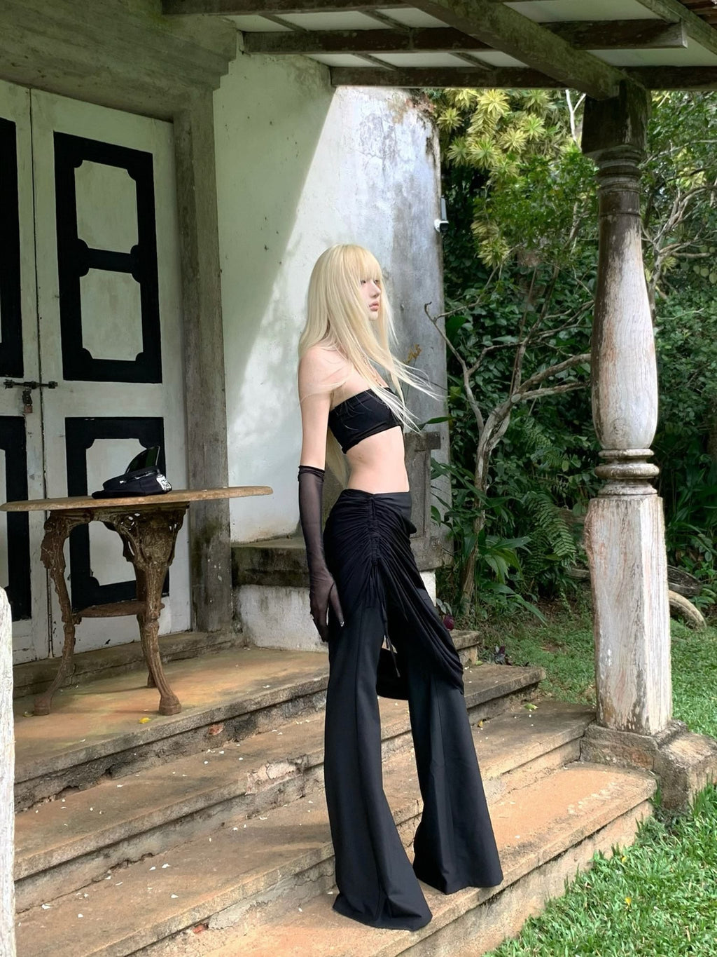 Rase_le_sol_Black_Low_Waist_Drapey_Micro_Flare_Floor_Sweeping_Women's_Bootcut_Pants_883139760930_MISSTT