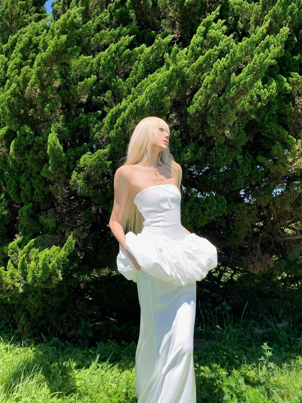 Rase le sol Black Mermaid Fishtail High Waist Fluid Draping Women's Maxi Skirts