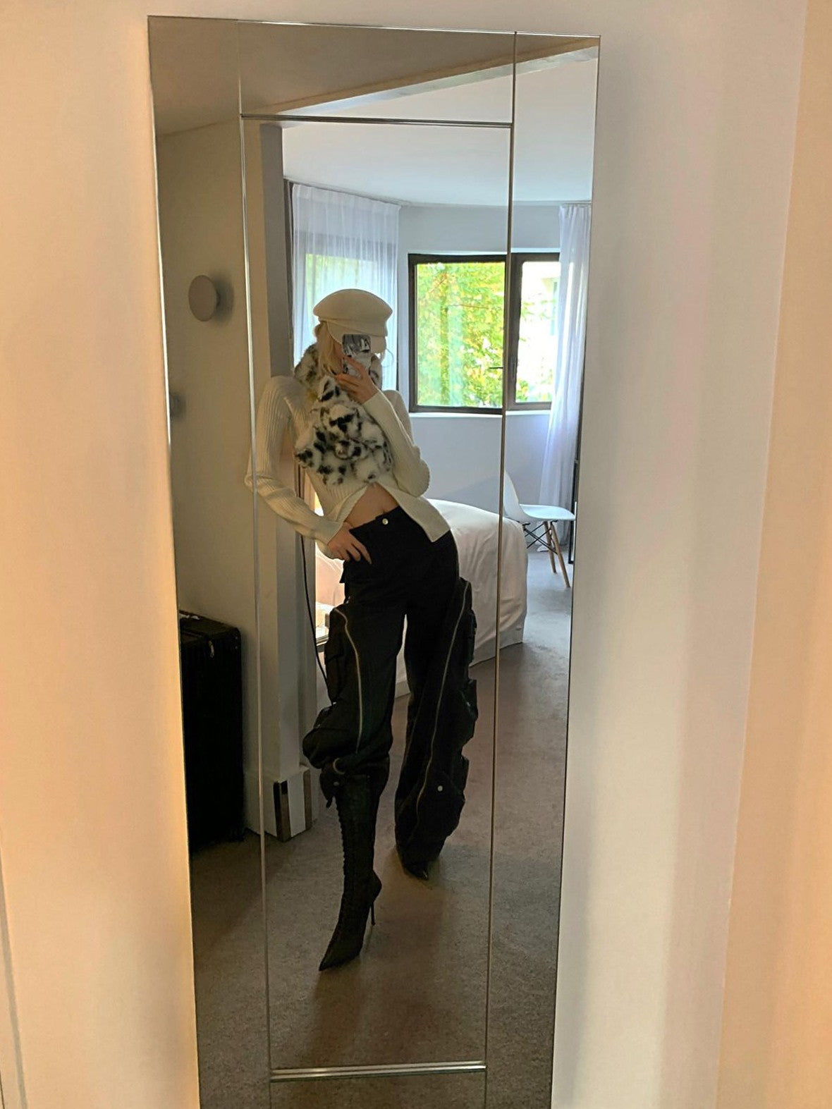 Rase le sol Black Multi Pocket Relaxed Wide Leg Straight Women's Cargo Pants