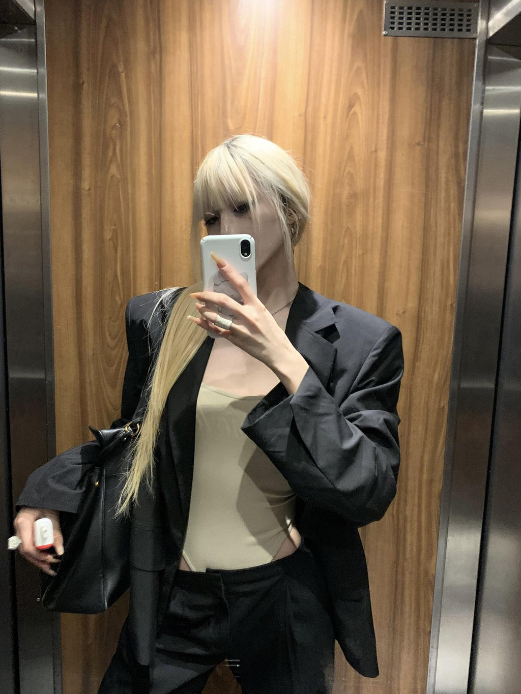 Rase le sol Black Tailored Casual Relaxed Fit Two Piece Women's Blazer Pant Suits
