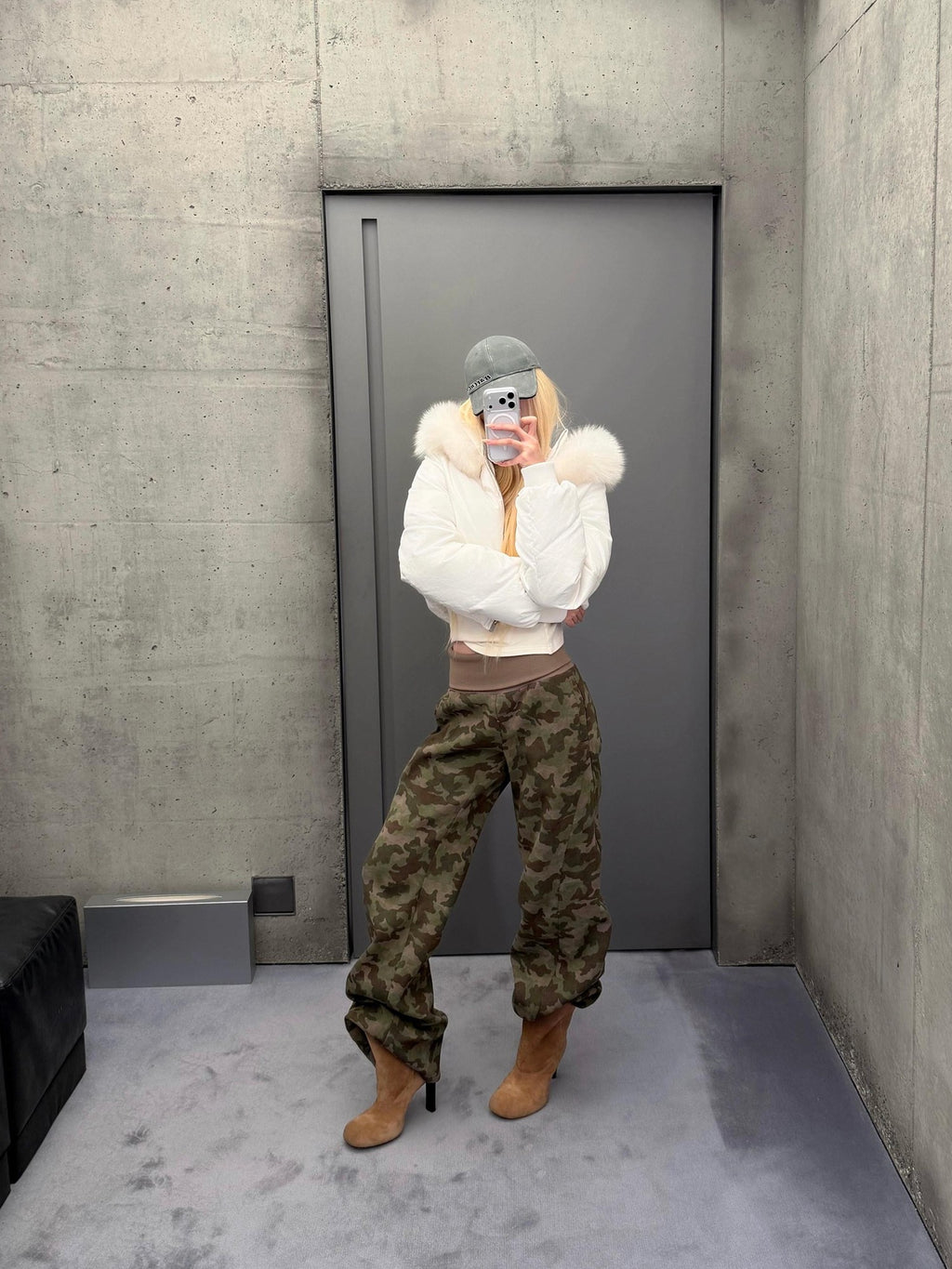 Rase le sol Camo American Relaxed Straight Women's Fleece Lined Thick Sweatpants