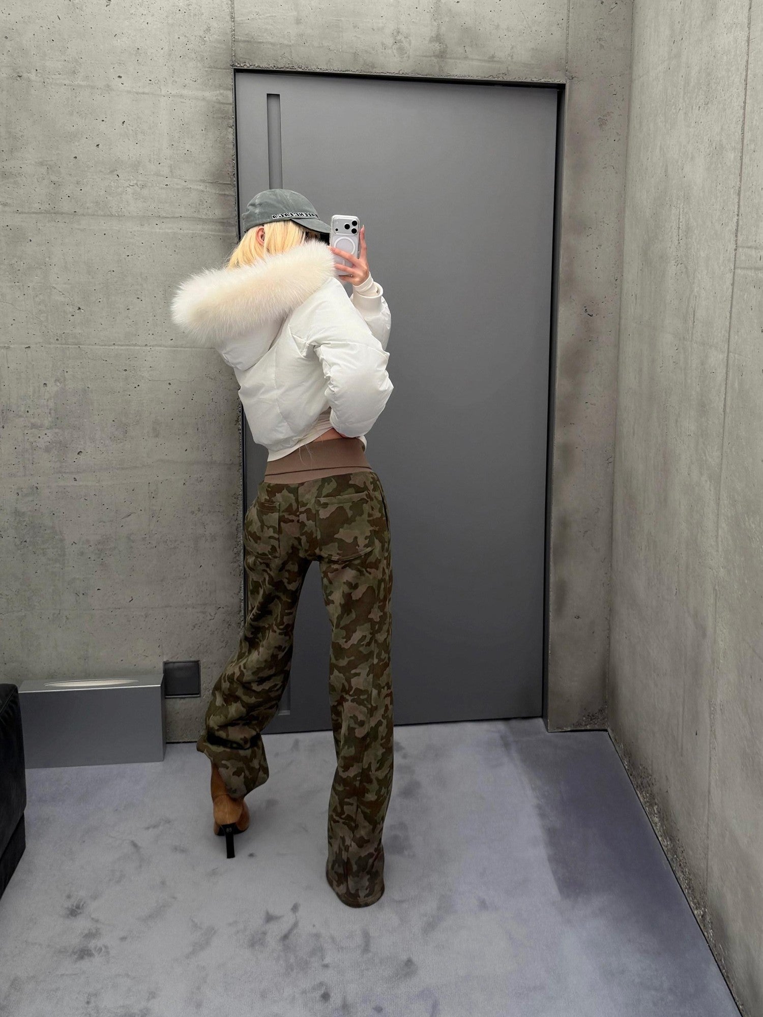 Rase le sol Camo American Relaxed Straight Women's Fleece Lined Thick Sweatpants