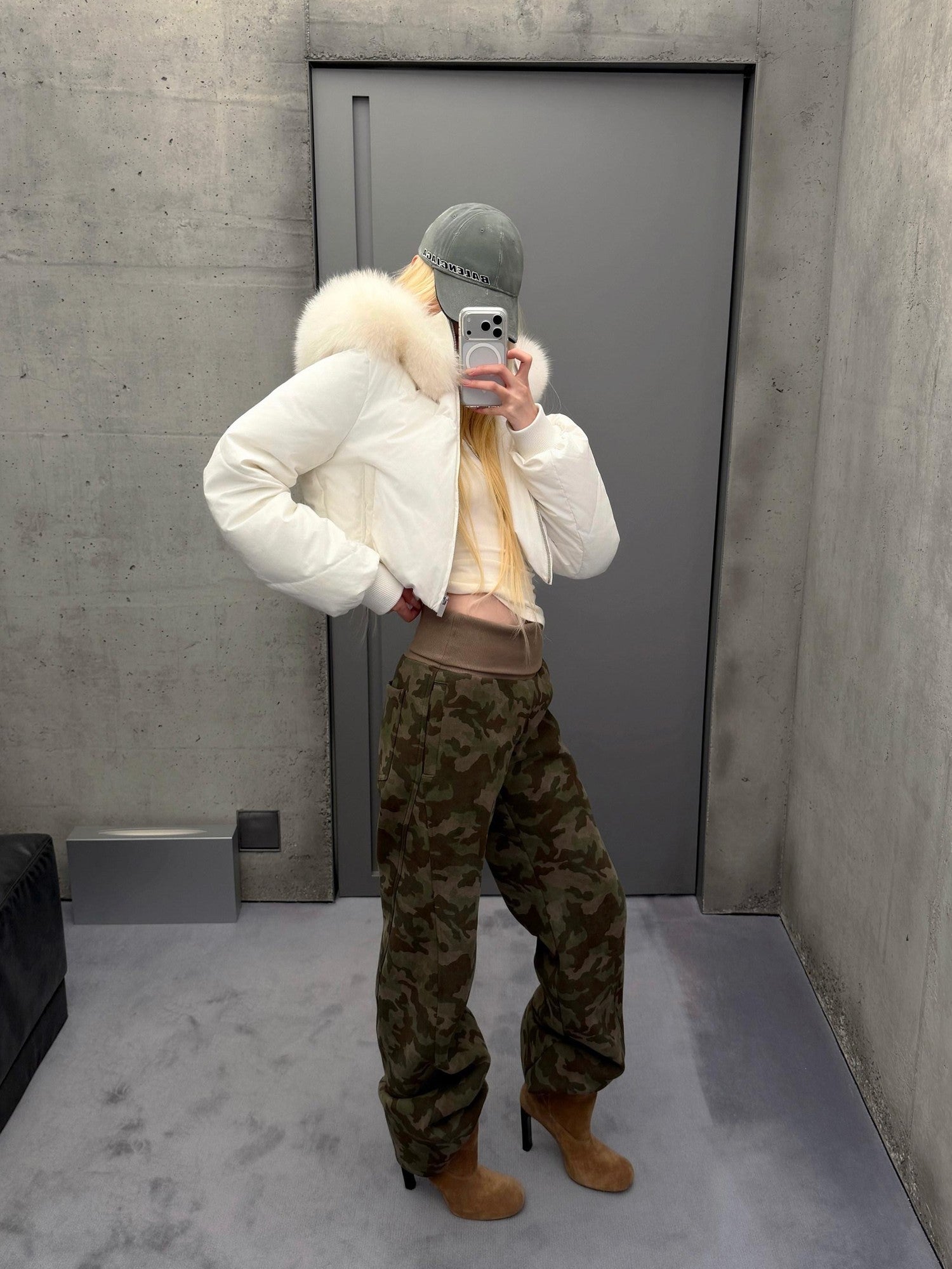 Rase le sol Camo American Relaxed Straight Women's Fleece Lined Thick Sweatpants