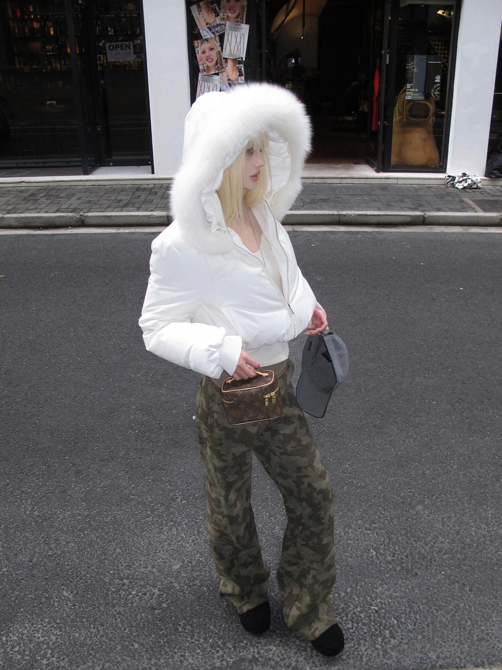 Rase le sol Camo American Relaxed Straight Women's Fleece Lined Thick Sweatpants