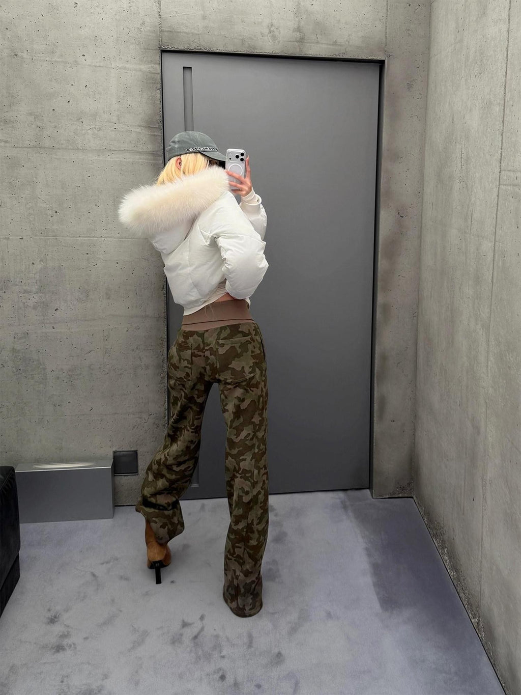 Rase le sol Camo American Relaxed Straight Women's Fleece Lined Thick Sweatpants