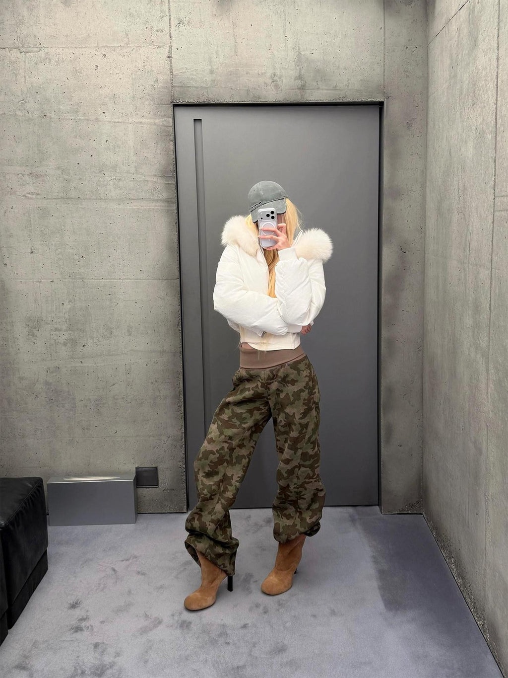 Rase le sol Camo American Relaxed Straight Women's Fleece Lined Thick Sweatpants