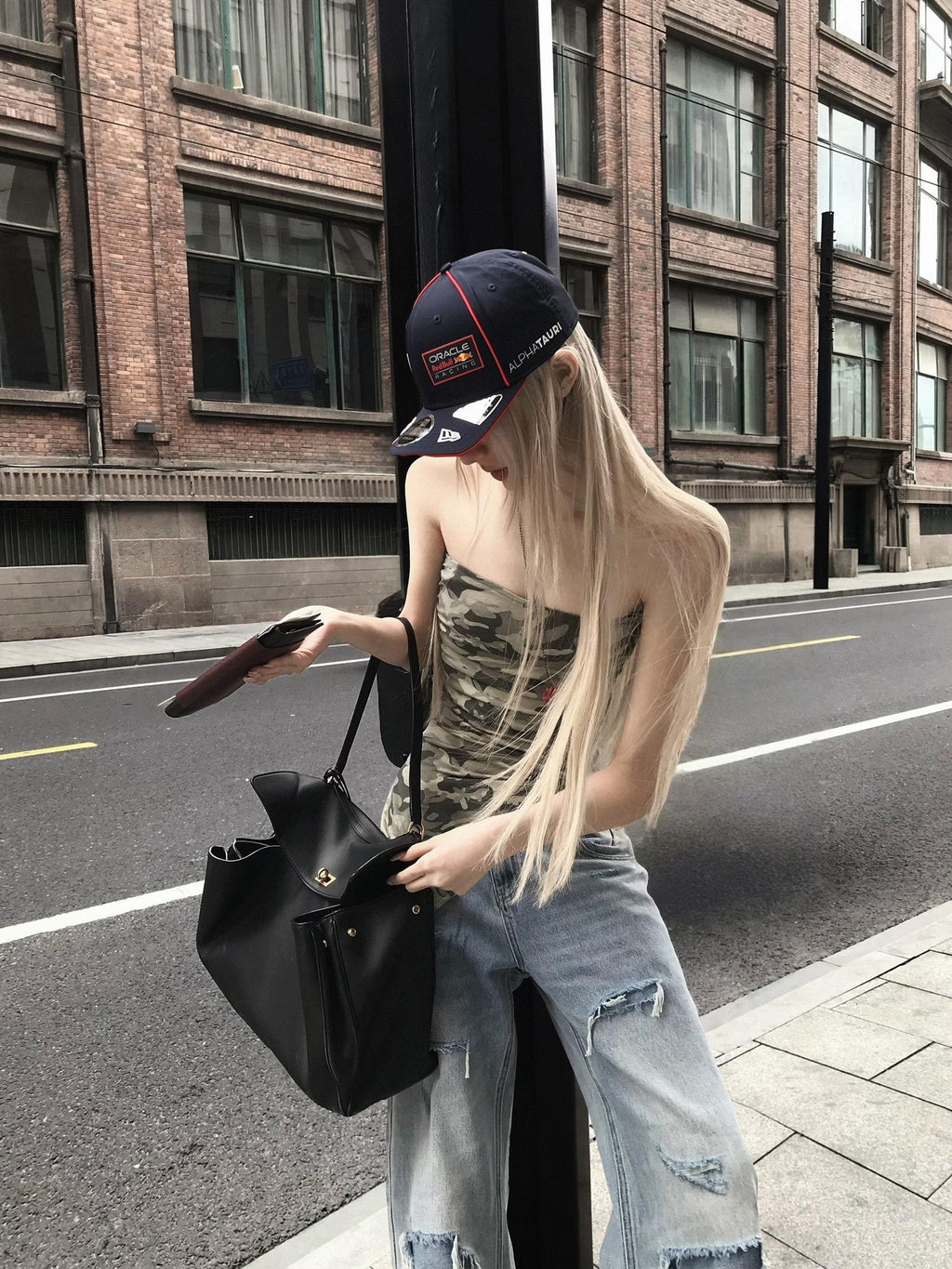 Rase le sol Camouflage Asymmetrical Hem Strapless Outerwear Women's Tube Tops
