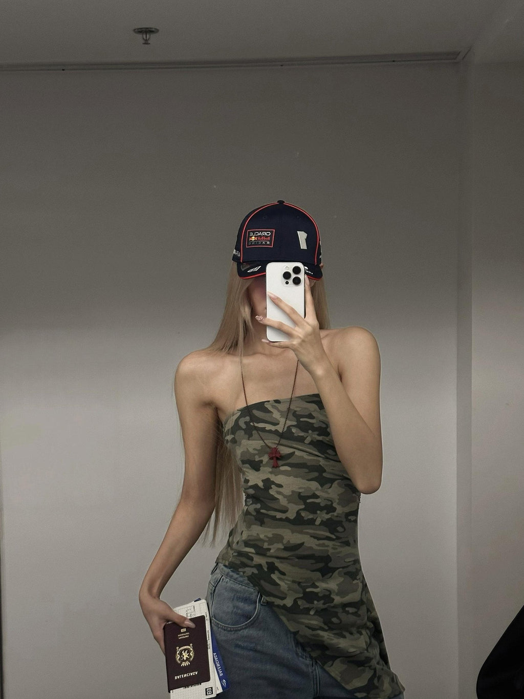 Rase le sol Camouflage Asymmetrical Hem Strapless Outerwear Women's Tube Tops
