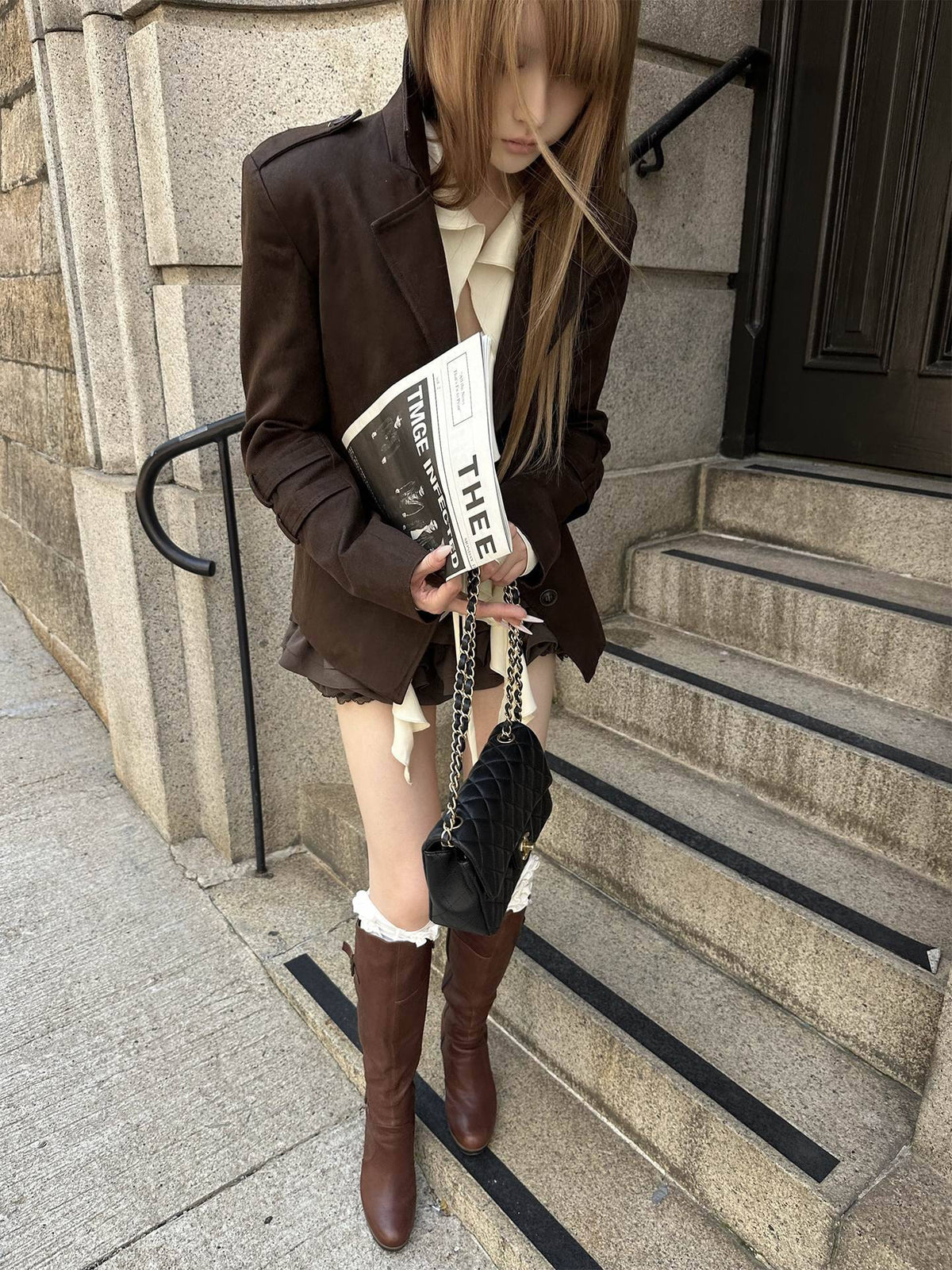 Rase_le_sol_Caramel_Amber_Sword_Style_Shoulder_Tab_Slim_Fit_Cotton_Women's_Blazers_1075394329913_MISSTT