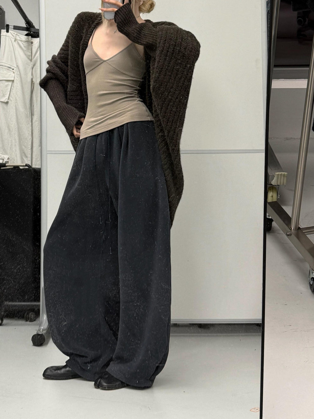 Rase le sol Caramel Batwing Sleeves Oversized Relaxed Fit Women's Knit Cardigans