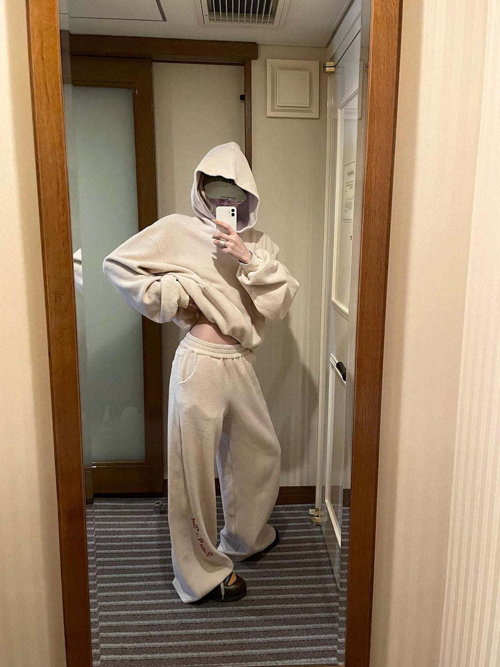 Rase le sol Casual Hooded Oversized Relaxed Fit Women's Fleece Tracksuit Sets