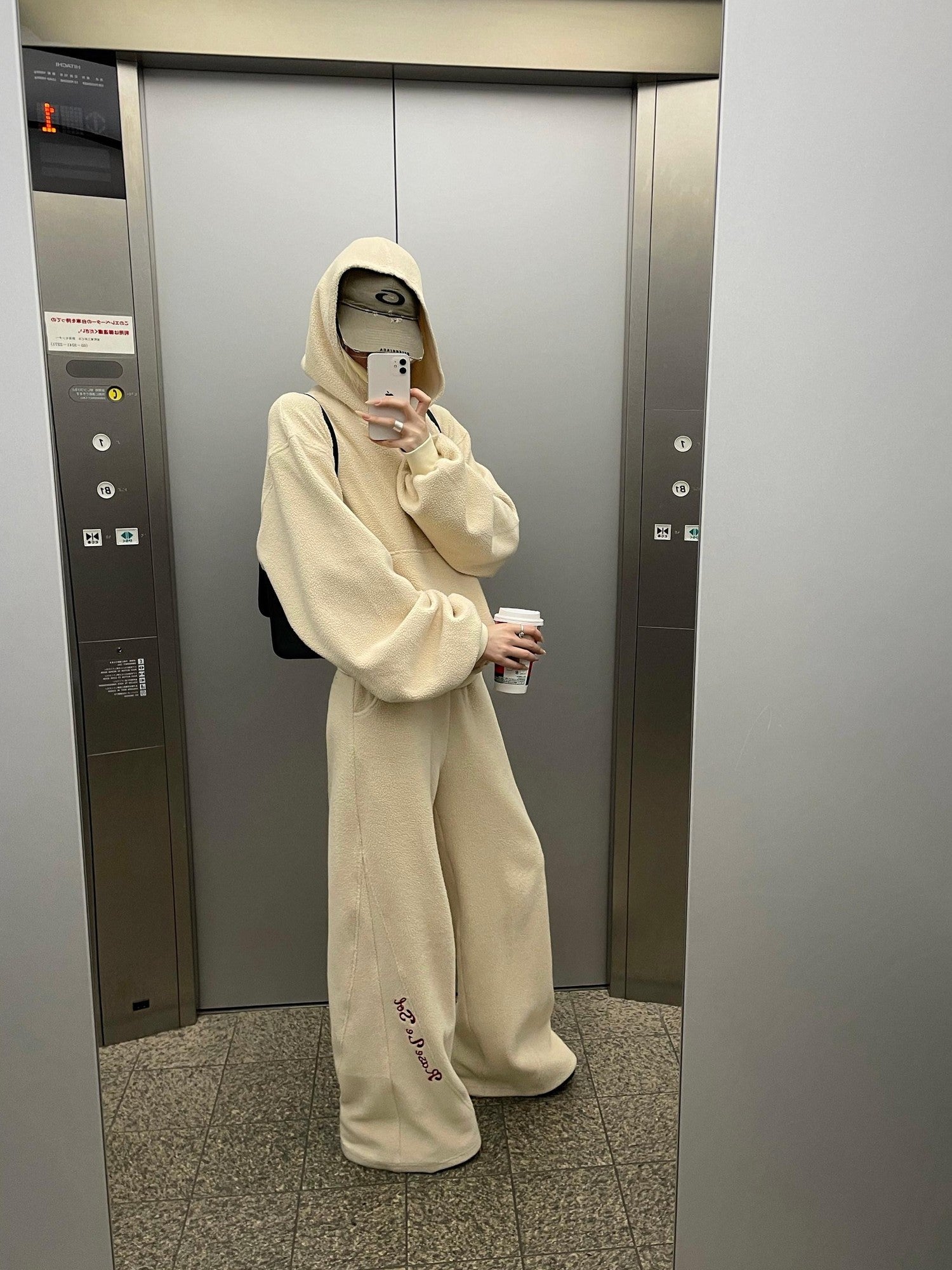 Rase le sol Casual Hooded Oversized Relaxed Fit Women's Fleece Tracksuit Sets
