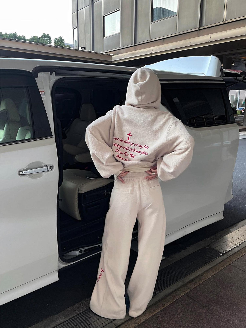 Rase le sol Casual Hooded Oversized Relaxed Fit Women's Fleece Tracksuit Sets