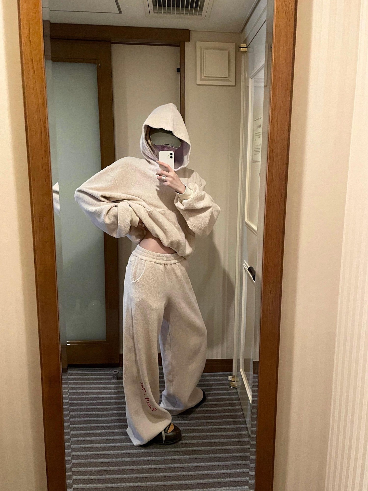 Rase le sol Casual Hooded Oversized Relaxed Fit Women's Fleece Tracksuit Sets