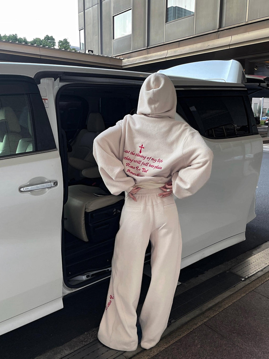 Rase le sol Casual Hooded Oversized Relaxed Fit Women's Fleece Tracksuit Sets