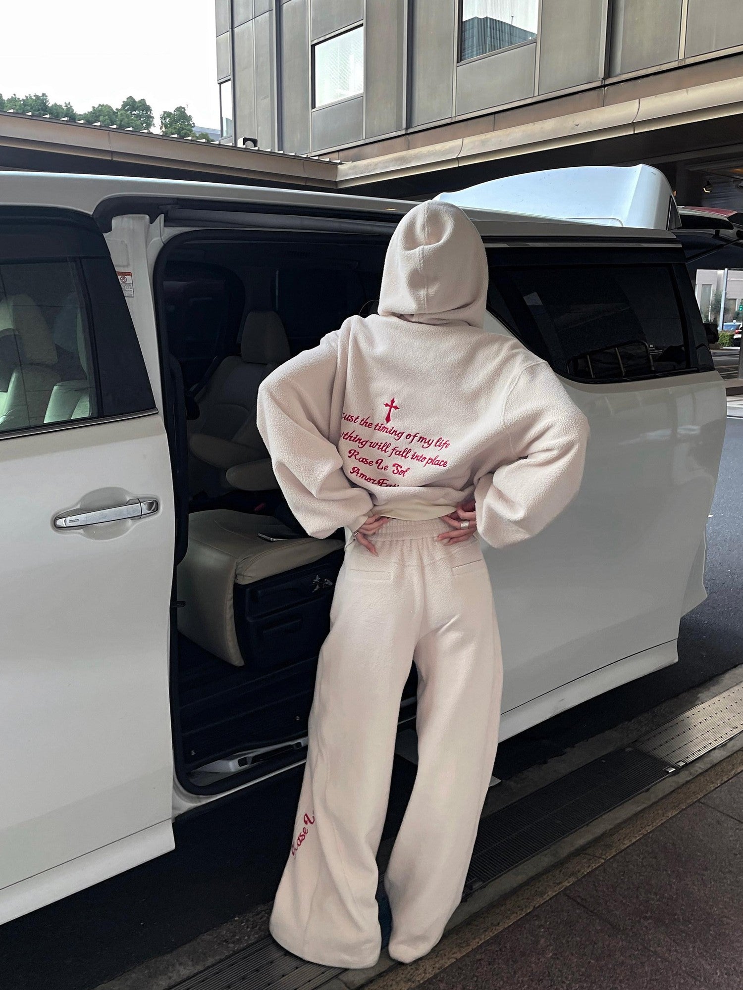 Rase le sol Casual Hooded Oversized Relaxed Fit Women's Fleece Tracksuit Sets